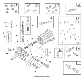 Pump (80017740srv) Diagram and Parts List for 020752-00  Briggs and Stratton Pressure Washer